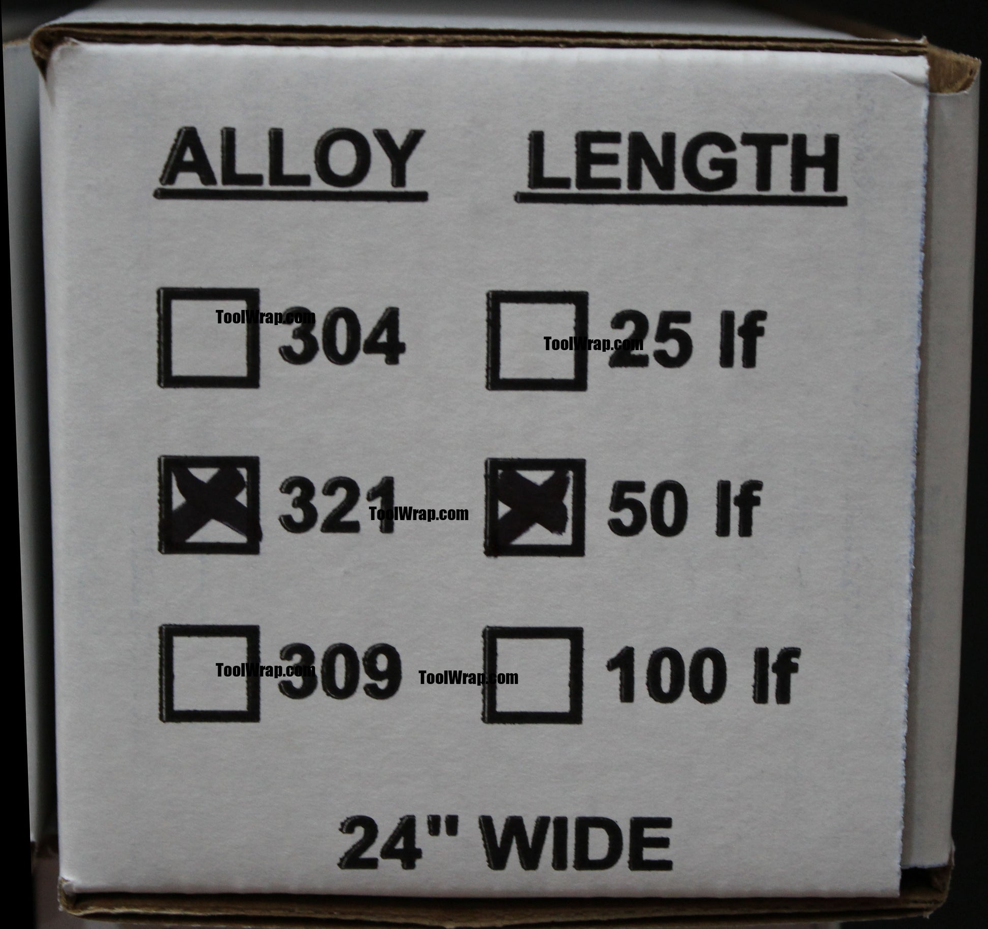 50' Type 321 Stainless Steel Tool Wrap 50' x 24" x .002 - Tool Wrap